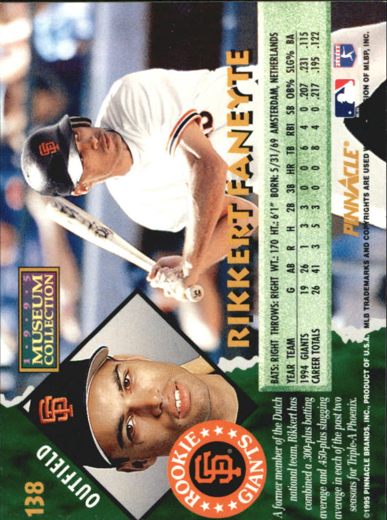 A1828- 1995 Pinnacle Museum Baseball Cards 1-250 -You Pick- 15+ FREE US SHIP - Picture 247 of 443