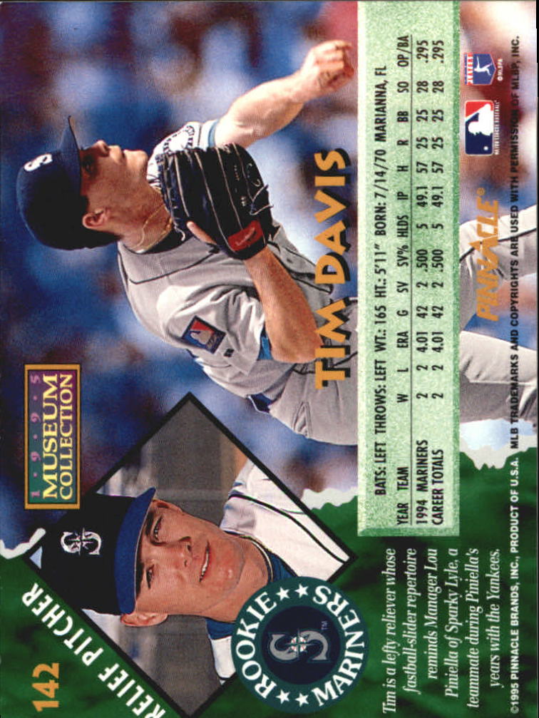 A1828- 1995 Pinnacle Museum Baseball Cards 1-250 -You Pick- 15+ FREE US SHIP - Picture 255 of 443