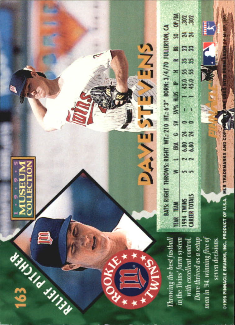 A1828- 1995 Pinnacle Museum Baseball Cards 1-250 -You Pick- 15+ FREE US SHIP - Picture 284 of 443