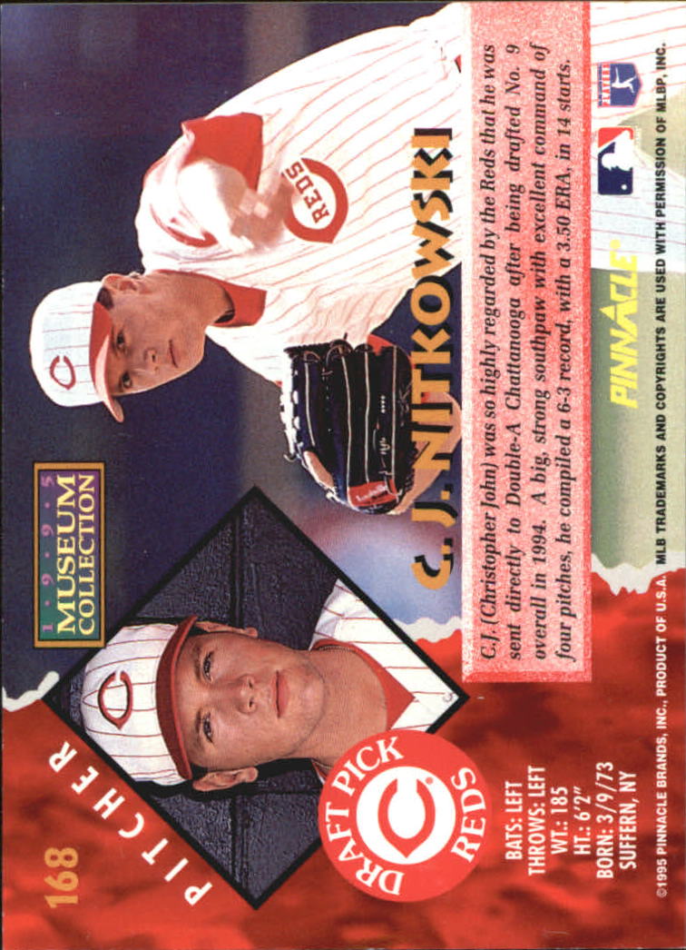 A1828- 1995 Pinnacle Museum Baseball Cards 1-250 -You Pick- 15+ FREE US SHIP - Picture 292 of 443
