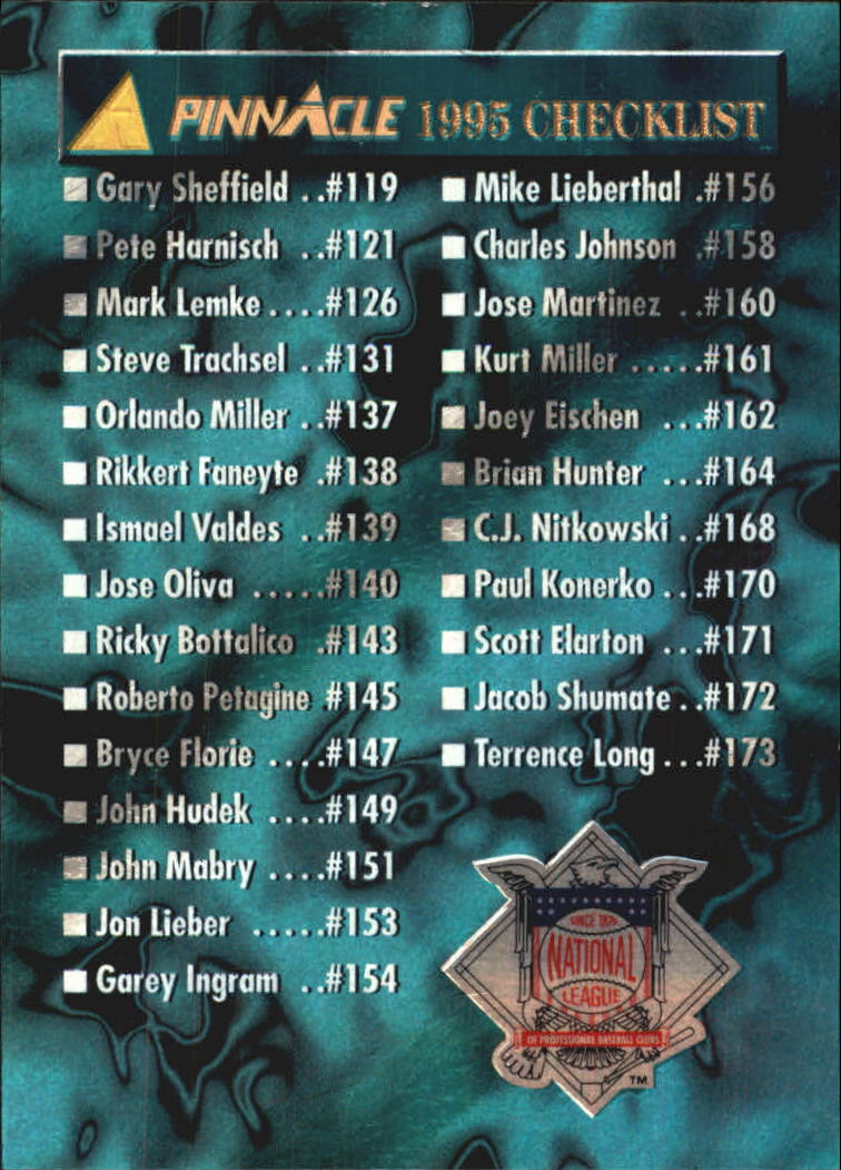 A1828- 1995 Pinnacle Museum Baseball Cards 1-250 -You Pick- 15+ FREE US SHIP - Picture 315 of 443