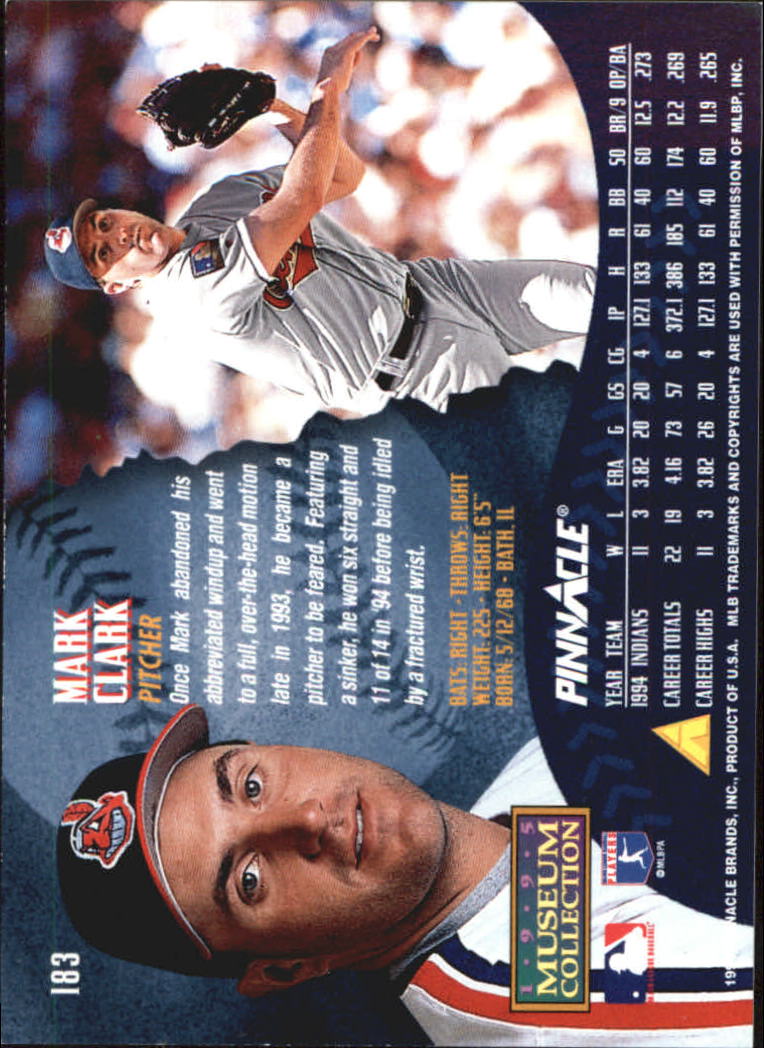 A1828- 1995 Pinnacle Museum Baseball Cards 1-250 -You Pick- 15+ FREE US SHIP - Picture 322 of 443
