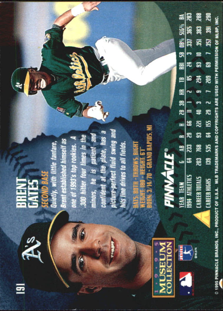 A1828- 1995 Pinnacle Museum Baseball Cards 1-250 -You Pick- 15+ FREE US SHIP - Picture 336 of 443