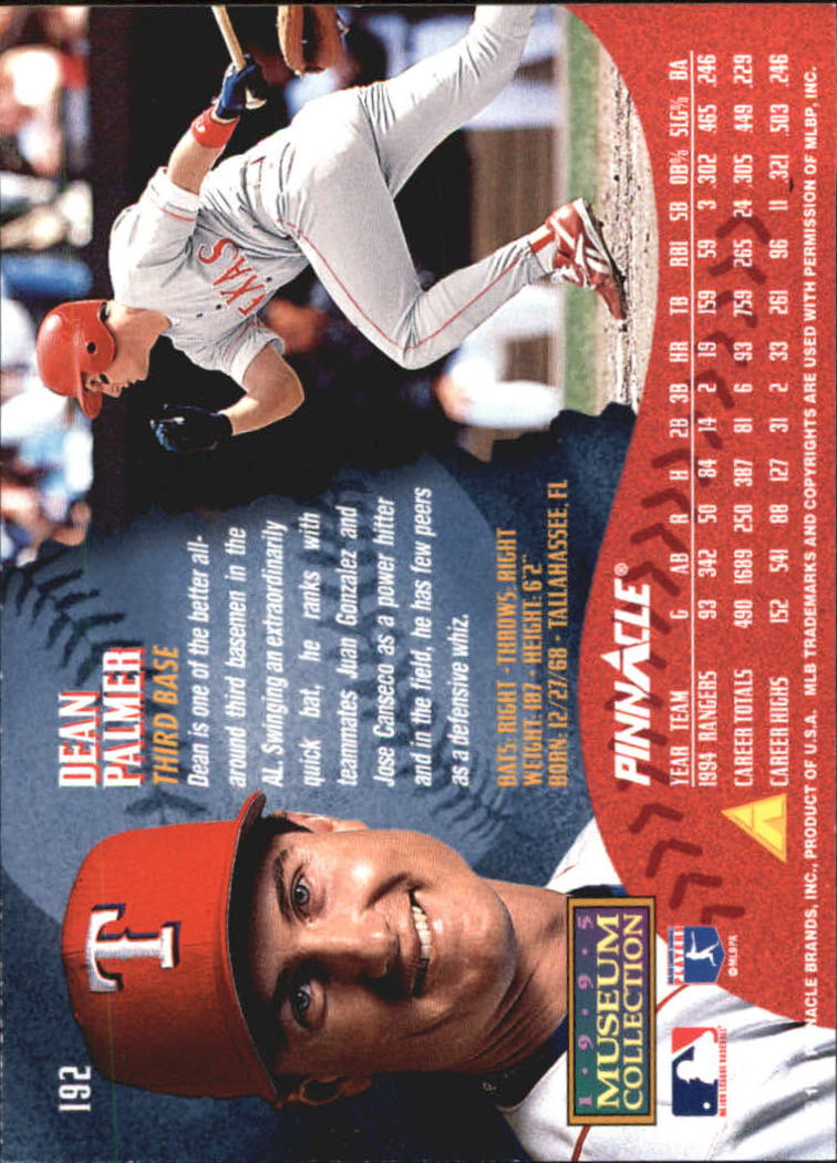 A1828- 1995 Pinnacle Museum Baseball Cards 1-250 -You Pick- 15+ FREE US SHIP - Picture 338 of 443