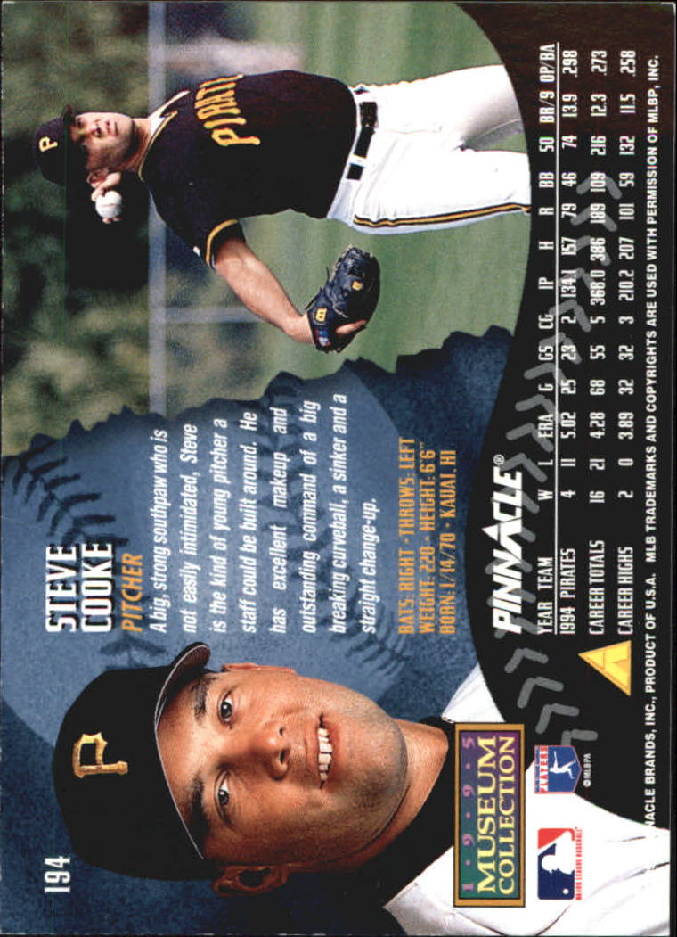 A1828- 1995 Pinnacle Museum Baseball Cards 1-250 -You Pick- 15+ FREE US SHIP - Picture 342 of 443