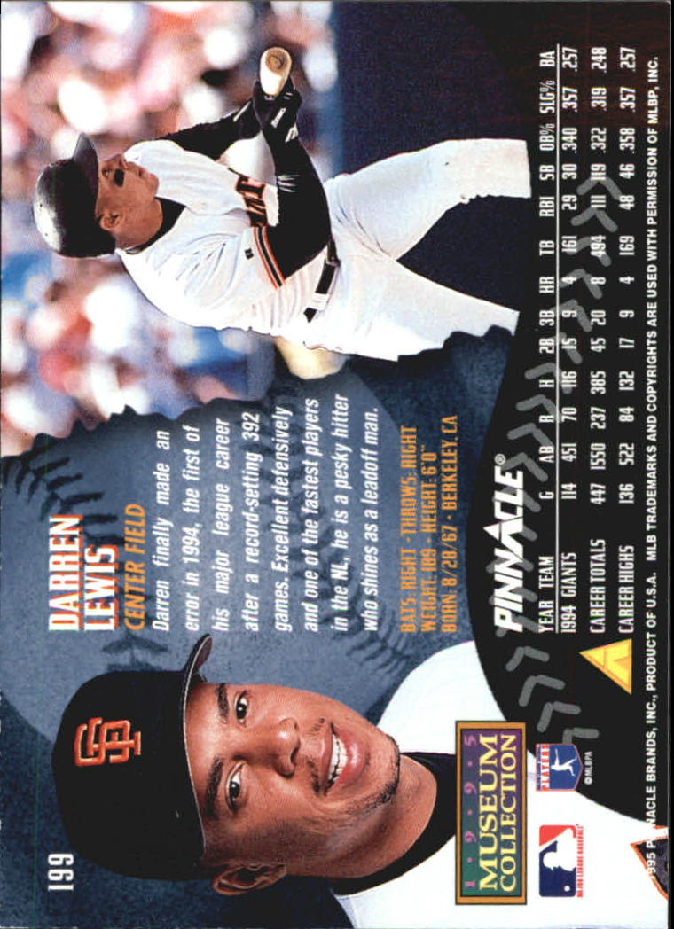 A1828- 1995 Pinnacle Museum Baseball Cards 1-250 -You Pick- 15+ FREE US SHIP - Picture 350 of 443