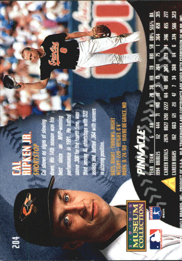 A1828- 1995 Pinnacle Museum Baseball Cards 1-250 -You Pick- 15+ FREE US SHIP - Picture 358 of 443