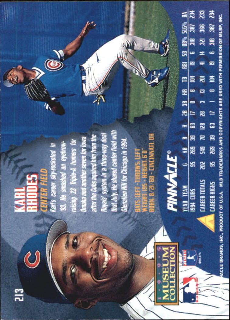 A1828- 1995 Pinnacle Museum Baseball Cards 1-250 -You Pick- 15+ FREE US SHIP - Picture 374 of 443