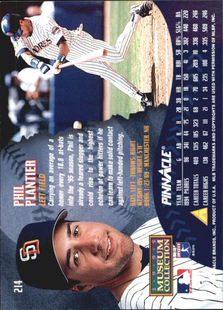 A1828- 1995 Pinnacle Museum Baseball Cards 1-250 -You Pick- 15+ FREE US SHIP - Picture 376 of 443