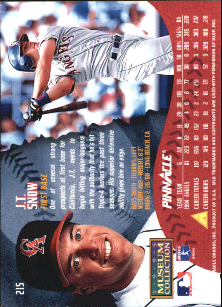 A1828- 1995 Pinnacle Museum Baseball Cards 1-250 -You Pick- 15+ FREE US SHIP - Picture 378 of 443
