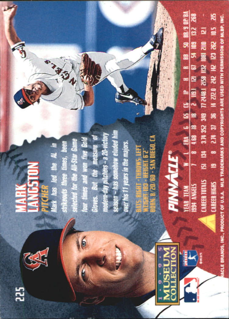 A1828- 1995 Pinnacle Museum Baseball Cards 1-250 -You Pick- 15+ FREE US SHIP - Picture 398 of 443
