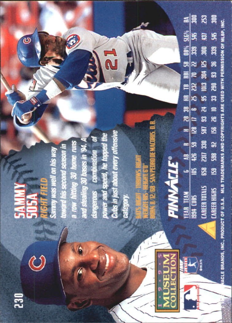 A1828- 1995 Pinnacle Museum Baseball Cards 1-250 -You Pick- 15+ FREE US SHIP - Picture 406 of 443