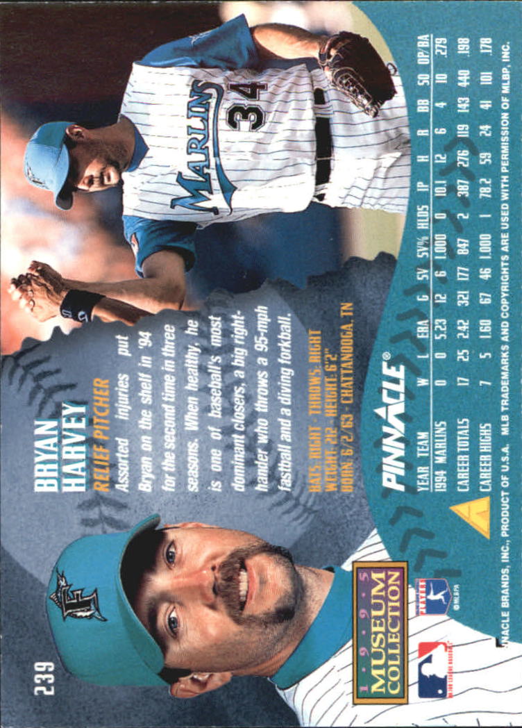 A1828- 1995 Pinnacle Museum Baseball Cards 1-250 -You Pick- 15+ FREE US SHIP - Picture 422 of 443