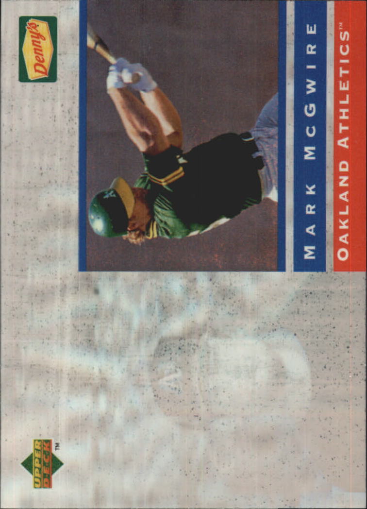 mark mcgwire holographic card 1996 PINNACLE Mark McGwire *DENNY'S FOIL* Card #25 of 28 Athletics Cardinals!