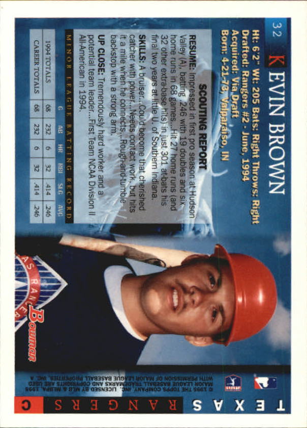 1995 Bowman #32 Kevin Brown C back image