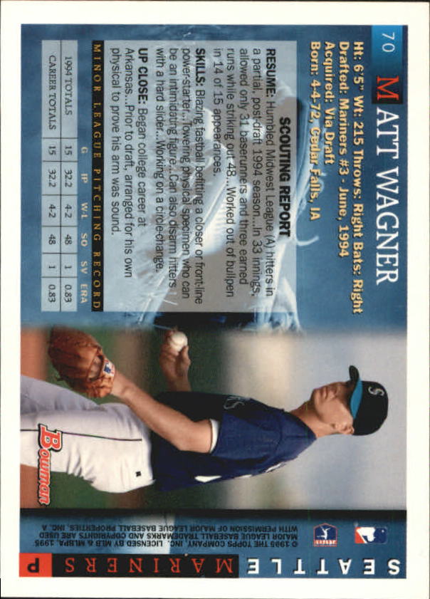 A7925- 1995 Bowman Baseball Card #s 1-250 +Rookies -You Pick- 15+ FREE US SHIP - Picture 121 of 421