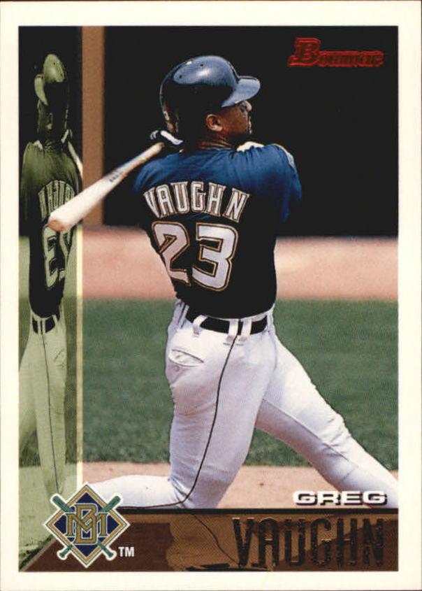 Greg Vaughn 1995 Bazooka #43 Milwaukee Brewers Baseball Card
