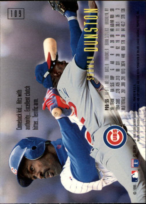 1995 Emotion Baseball Card #109 Shawon Dunston