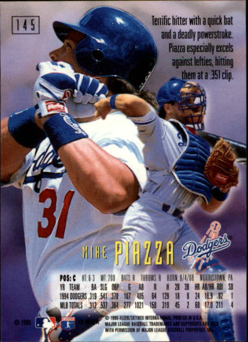 1995 Emotion #145 Mike Piazza back image