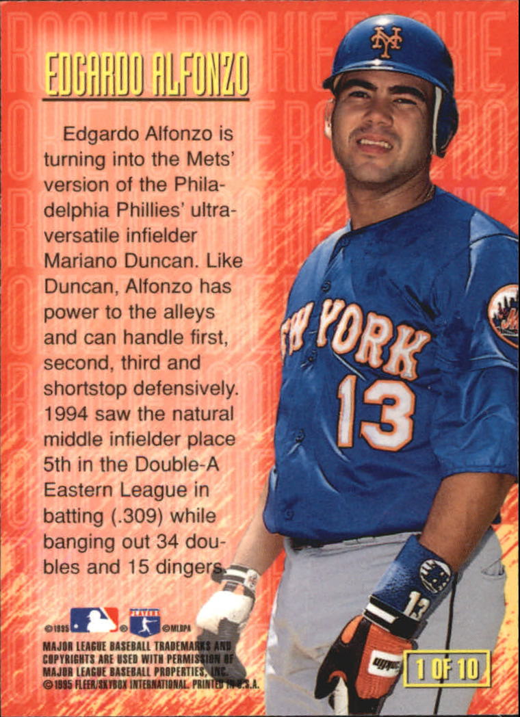 1995 Emotion Rookies #1 Edgardo Alfonzo back image