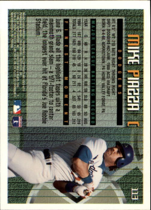 1995 Finest #113 Mike Piazza back image