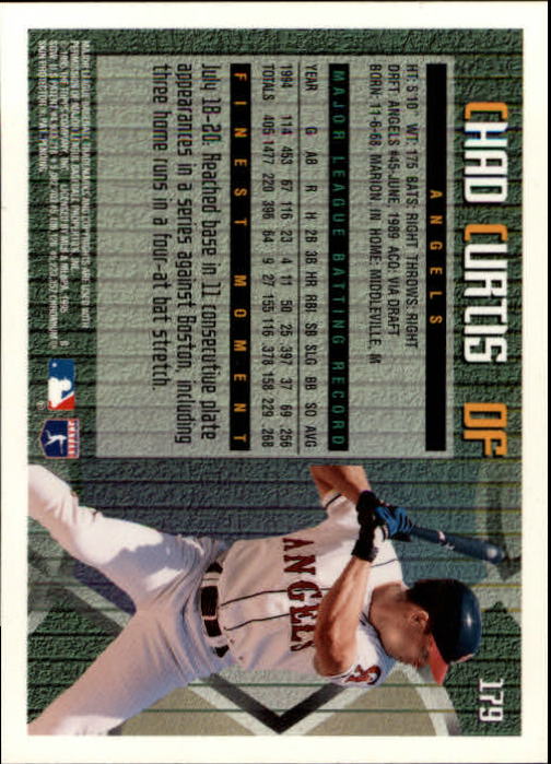1995 Finest #179 Chad Curtis back image