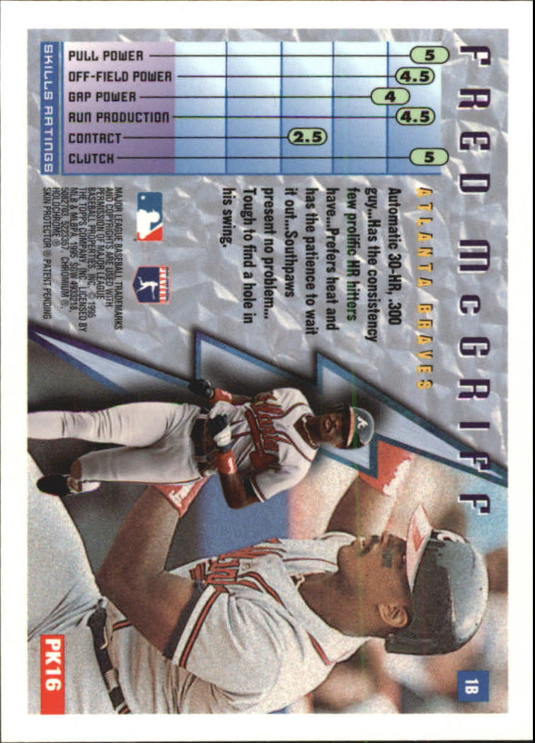 1995 Finest Power Kings #PK16 Fred McGriff back image