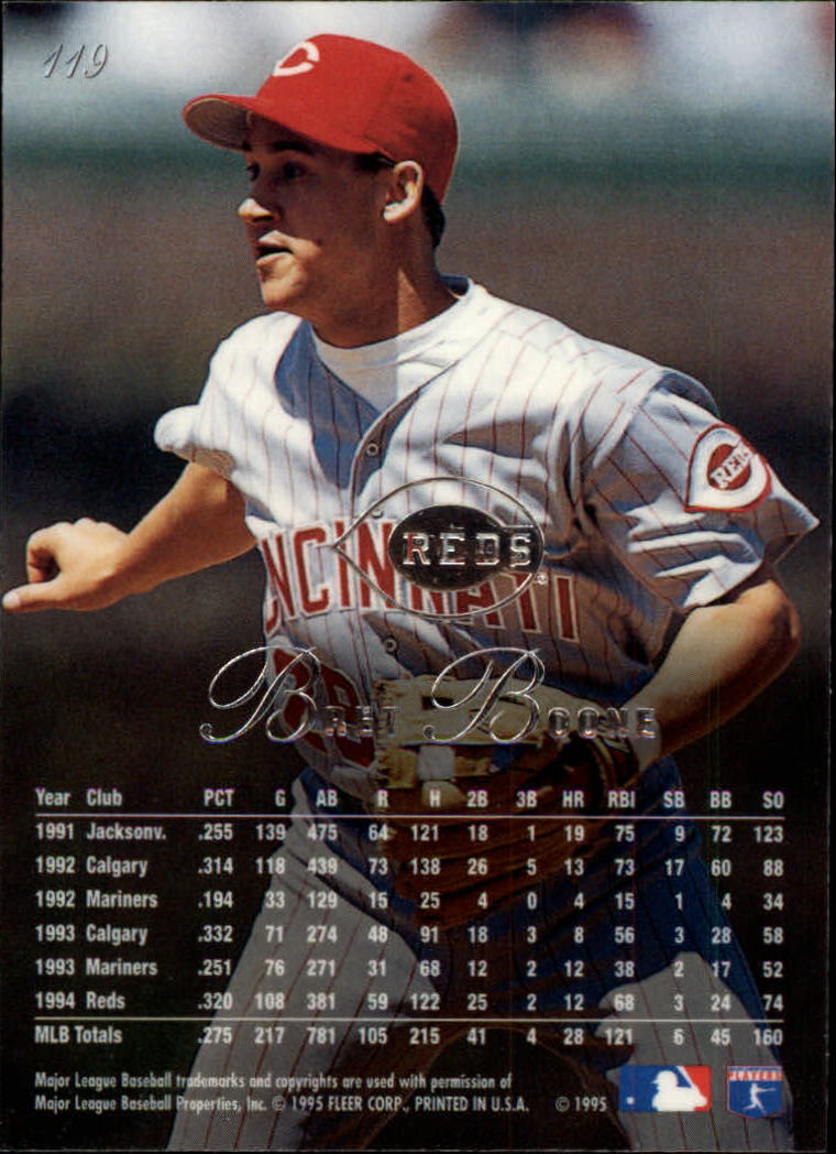 1995 Flair #119 Bret Boone back image