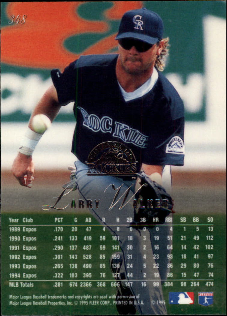 1995 Flair #348 Larry Walker back image
