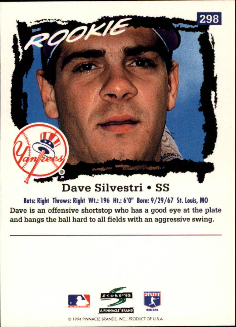 1995 Score #298 Dave Silvestri back image