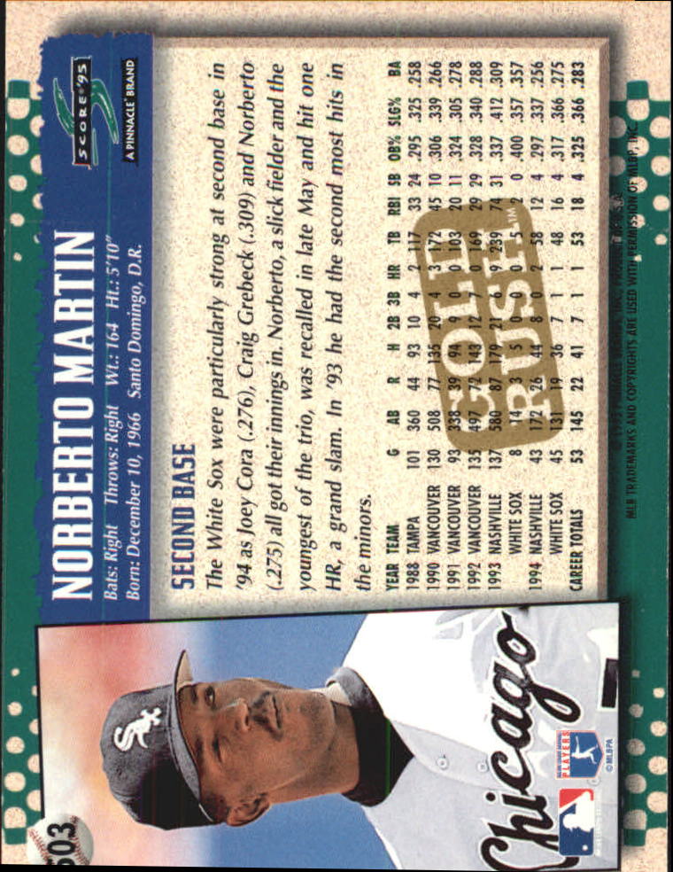 A3951- 1995 Score Gold Rush Baseball Cards 501-605 -You Pick- 15+ FREE US SHIP - Picture 9 of 190