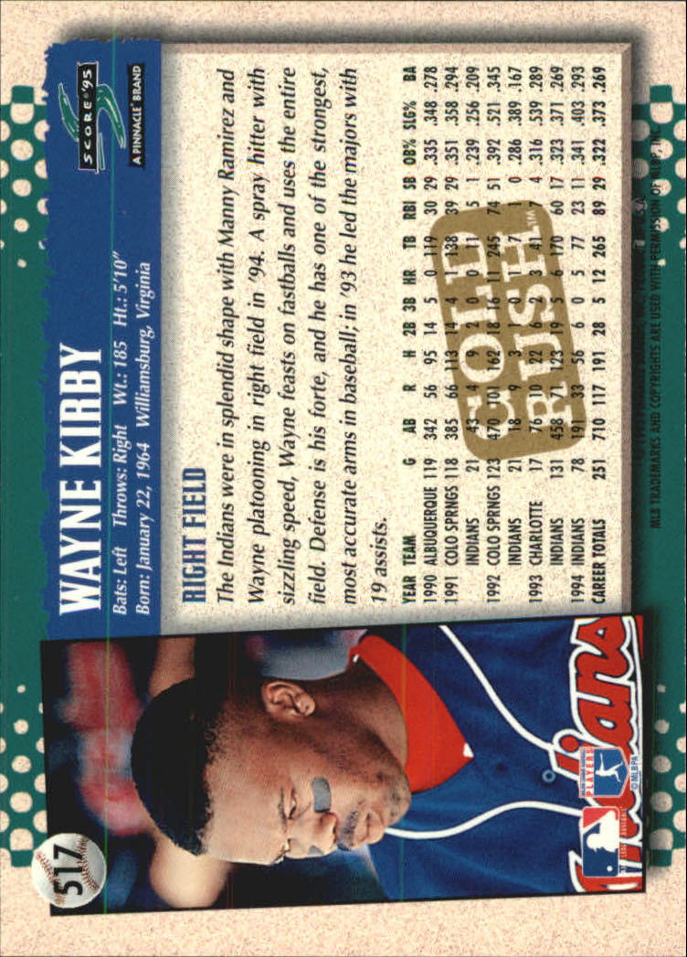 A3951- 1995 Score Gold Rush Baseball Cards 501-605 -You Pick- 15+ FREE US SHIP - Picture 34 of 190