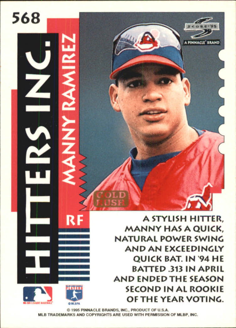 1995 Score Gold Rush #568 Manny Ramirez HIT back image