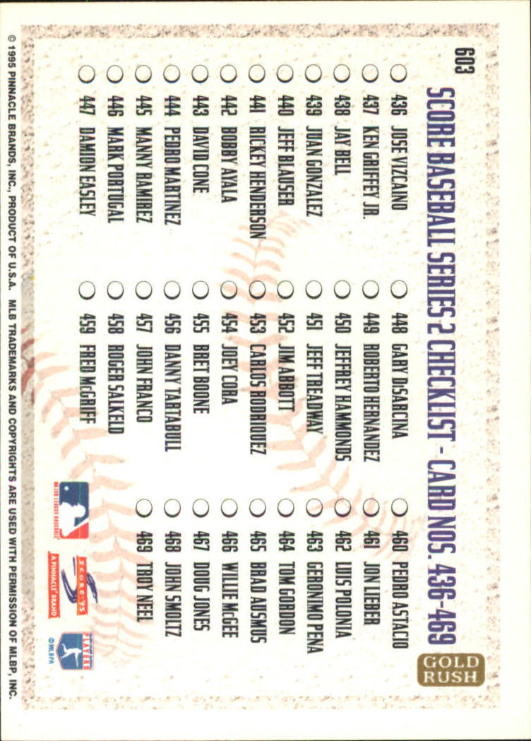 A3951- 1995 Score Gold Rush Baseball Cards 501-605 -You Pick- 15+ FREE US SHIP - Picture 148 of 190
