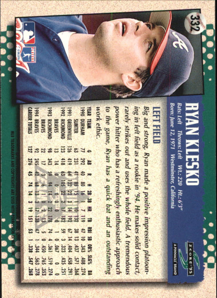 B1437- 1995 Score Platinum Team Sets BB #s 251-500 -You Pick- 15+ FREE US SHIP - Picture 127 of 419