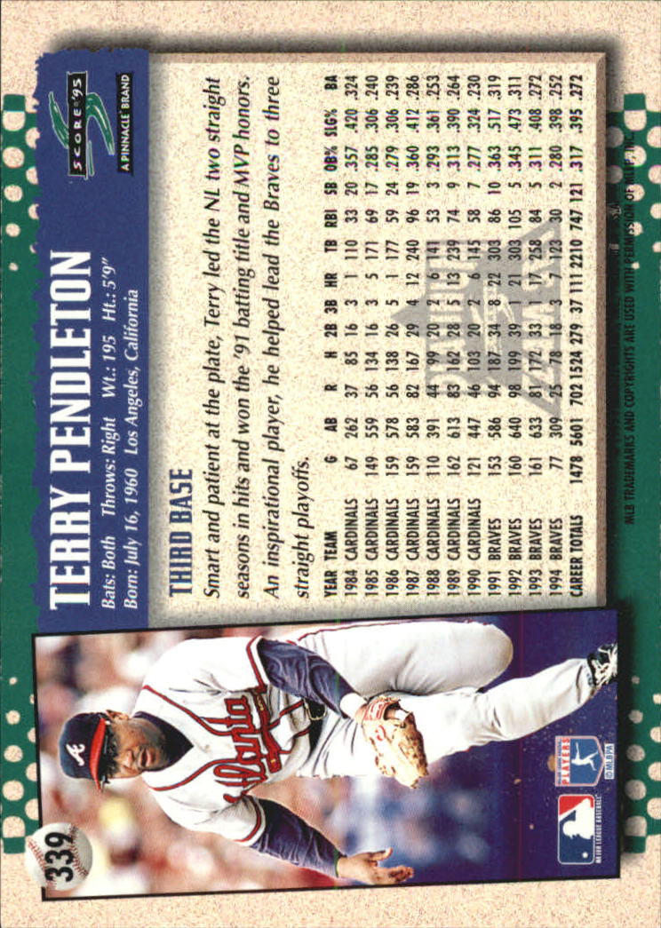 B1437- 1995 Score Platinum Team Sets BB #s 251-500 -You Pick- 15+ FREE US SHIP - Picture 137 of 419