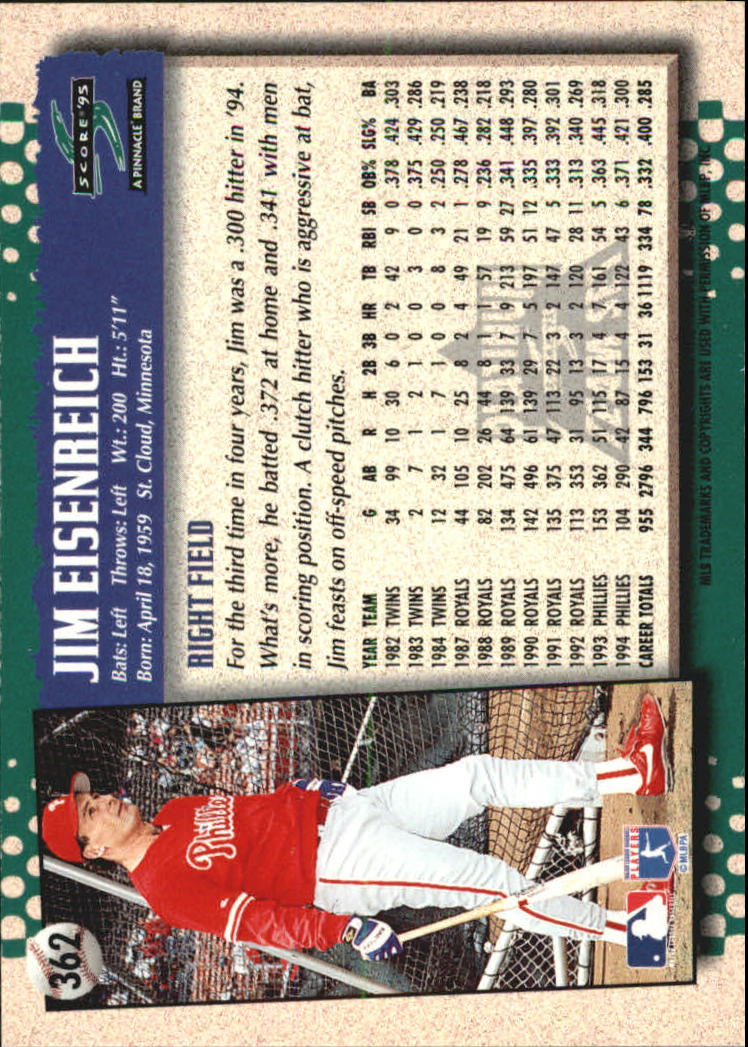 B1437- 1995 Score Platinum Team Sets BB #s 251-500 -You Pick- 15+ FREE US SHIP - Picture 171 of 419