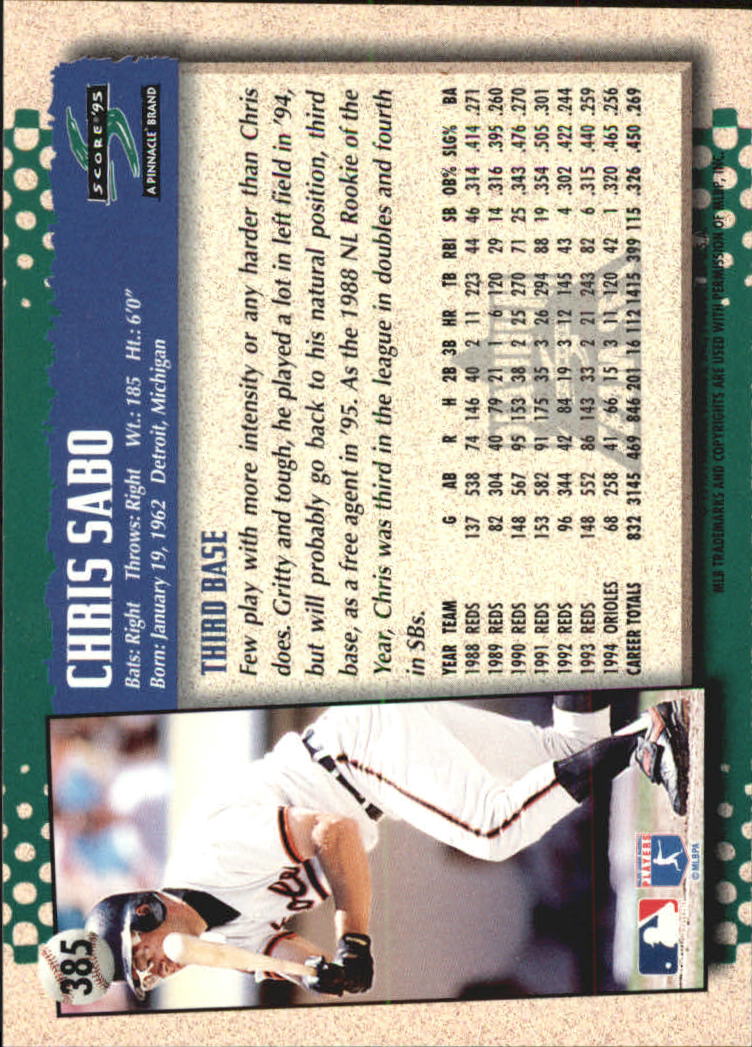 B1437- 1995 Score Platinum Team Sets BB #s 251-500 -You Pick- 15+ FREE US SHIP - Picture 209 of 419