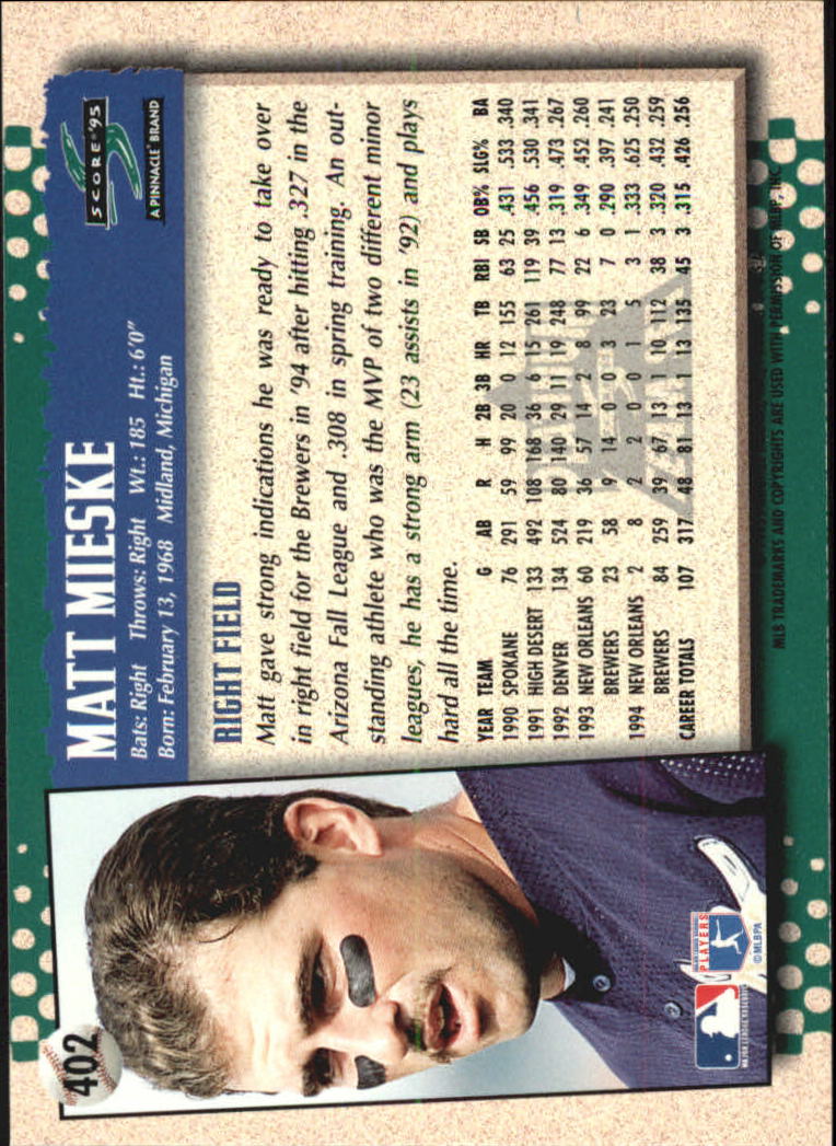 B1437- 1995 Score Platinum Team Sets BB #s 251-500 -You Pick- 15+ FREE US SHIP - Picture 243 of 419