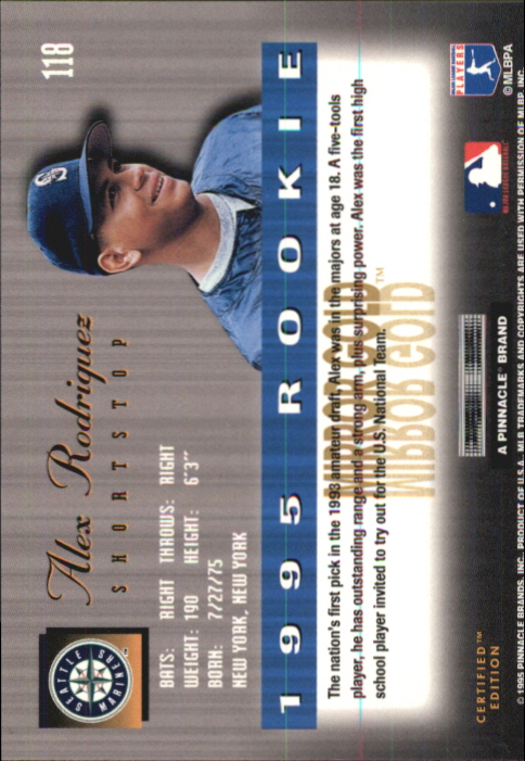 1995 Select Certified #118 Alex Rodriguez - NM-MT