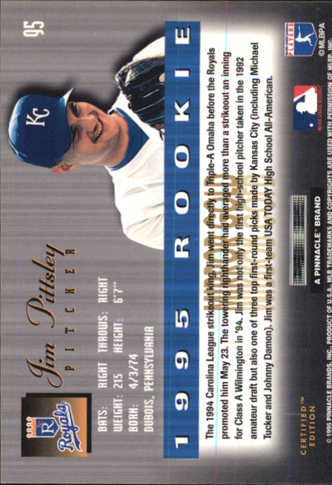 1995 Select Certified (Pinnacle) Baseball "Mirror Gold" Parallel Cards - Picture 13 of 17