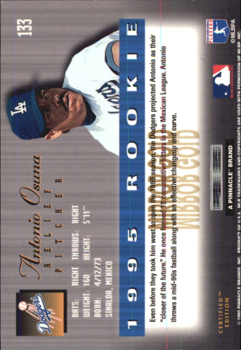 1995 Select Certified (Pinnacle) Baseball "Mirror Gold" Parallel Cards - Picture 17 of 17