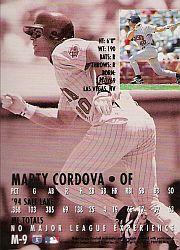 1995 Ultra Gold Medallion Rookies #M9 Marty Cordova back image