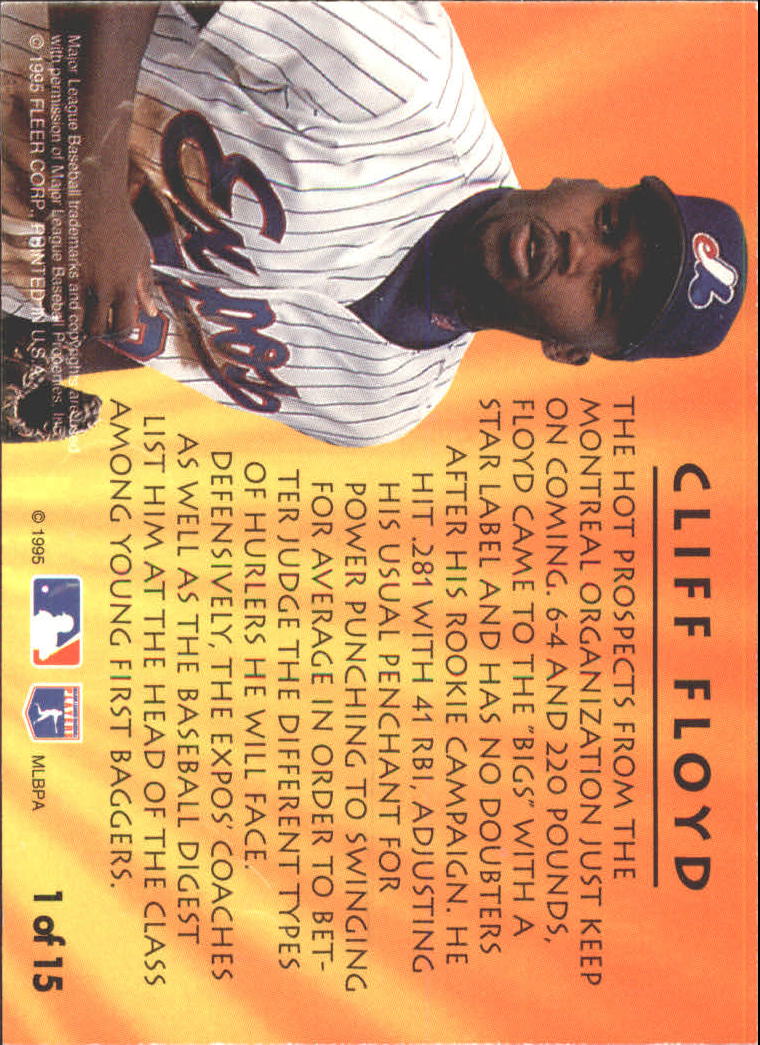 1995 Ultra Second Year Standouts Gold Medallion #1 Cliff Floyd back image