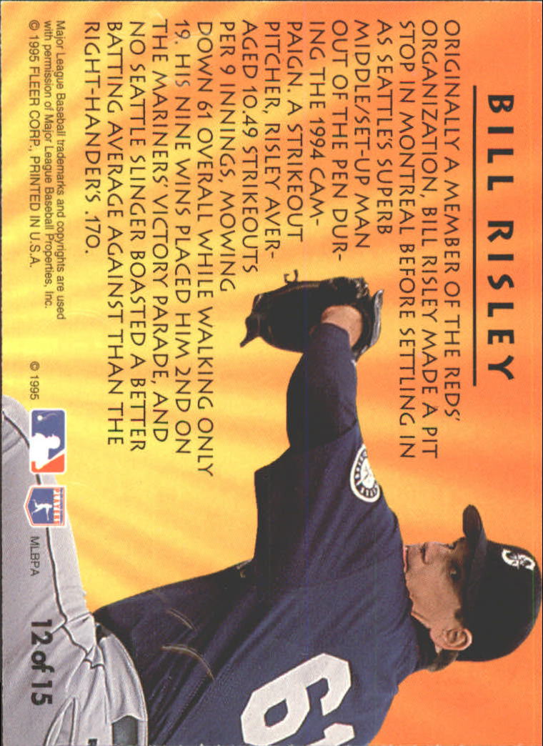 1995 Ultra Second Year Standouts Gold Medallion #12 Bill Risley back image