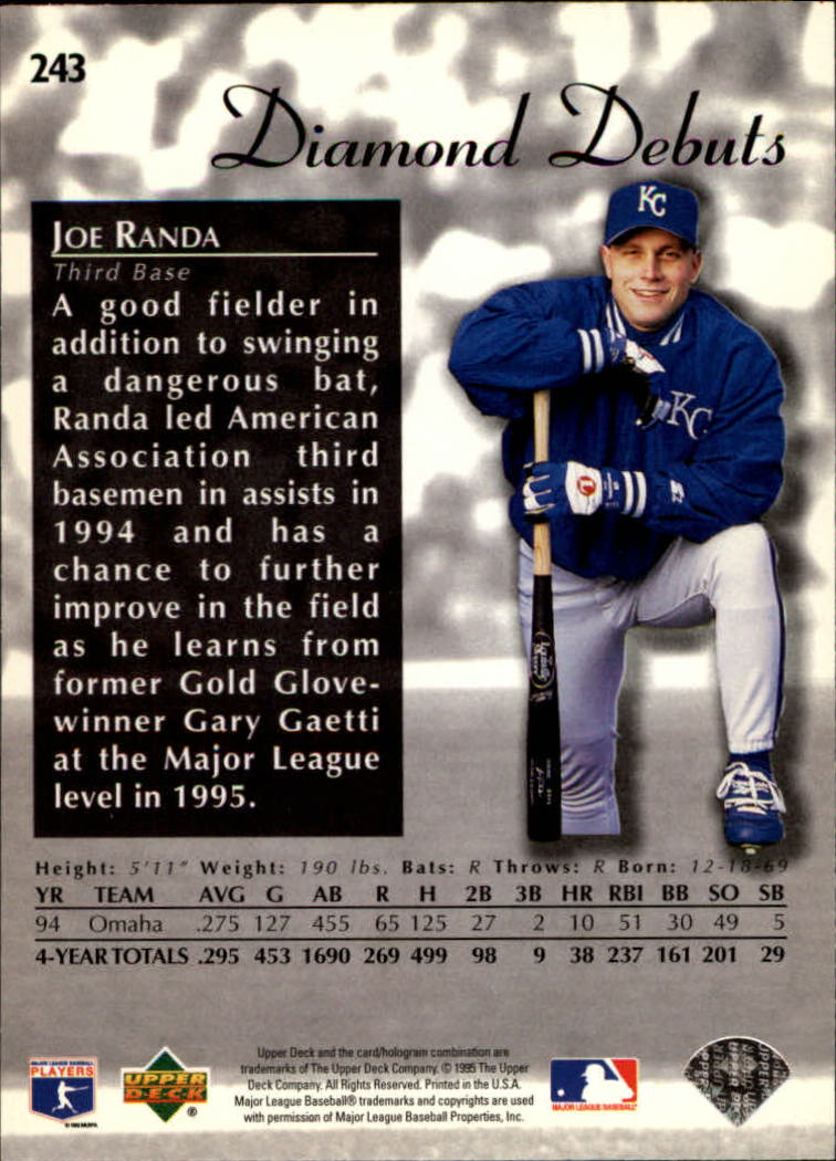 1995 Upper Deck Baseball Card Pick (Base) 1-260 - Picture 458 of 490