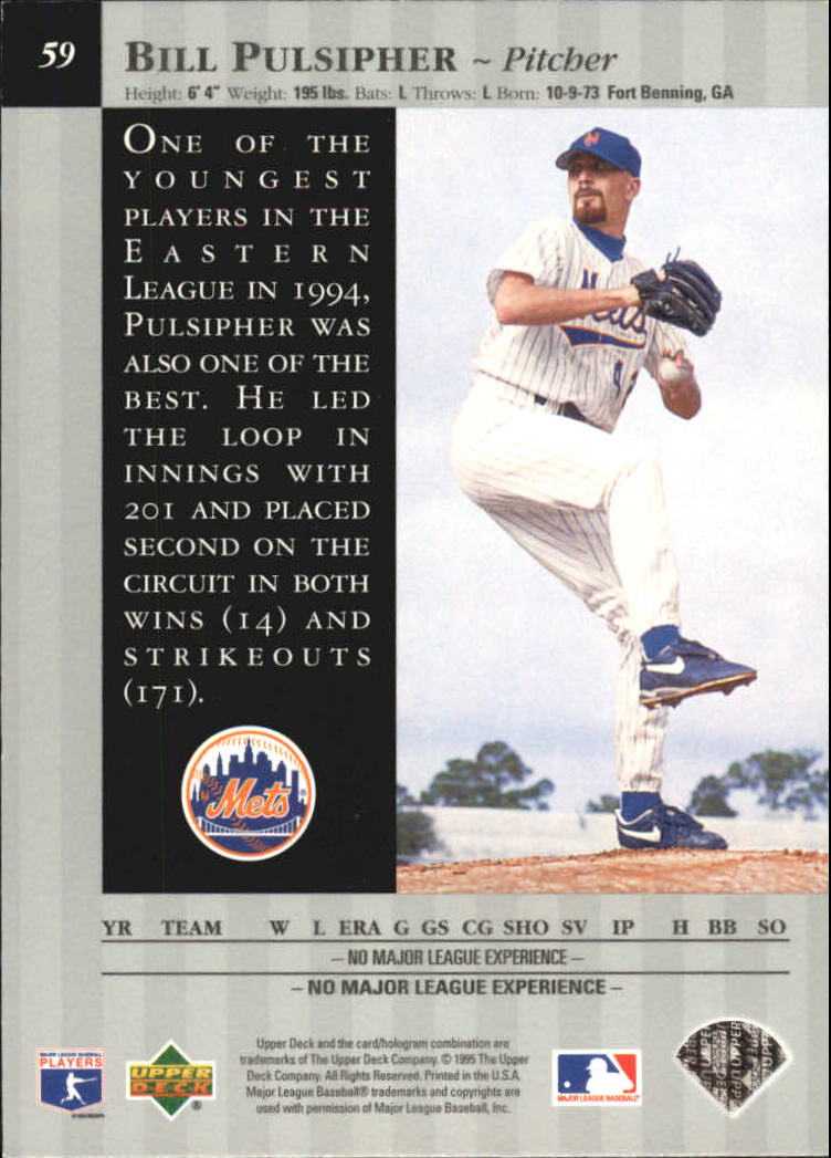 1995 Upper Deck Special Edition #59 Bill Pulsipher back image