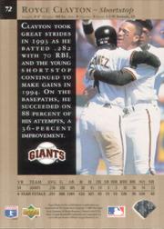 1995 Upper Deck Special Edition Gold #72 Royce Clayton back image