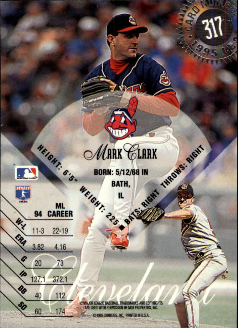 1995 Leaf #317 Mark Clark back image