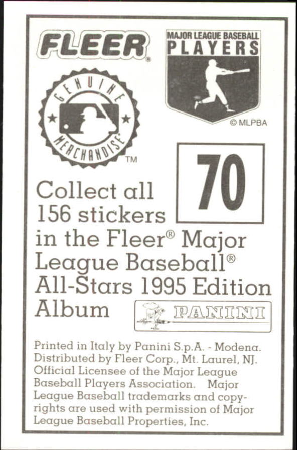 1995 Panini Stickers #70 Gary DiSarcina back image